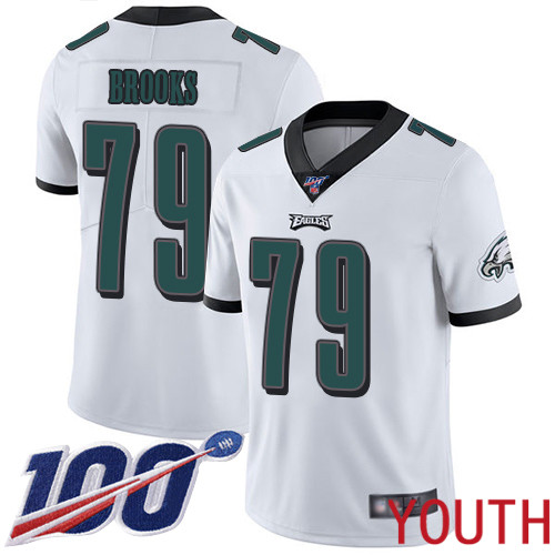 Youth Philadelphia Eagles #79 Brandon Brooks White Vapor Untouchable NFL Jersey Limited Player Season->nfl t-shirts->Sports Accessory